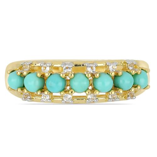 BUY 925 SILVER NATURAL TURQUOISE GEMSTONE CLUSTER RING